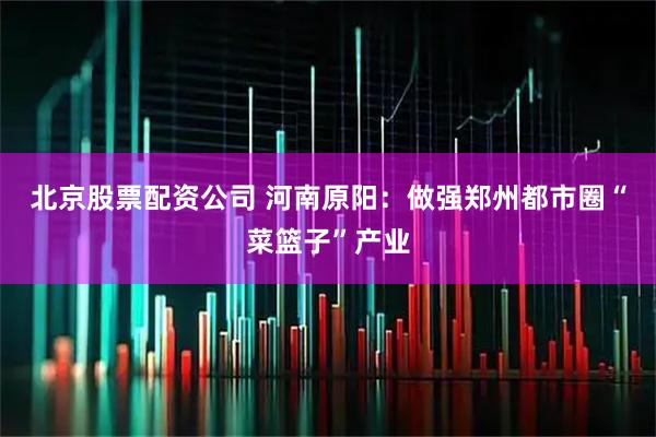 北京股票配资公司 河南原阳：做强郑州都市圈“菜篮子”产业
